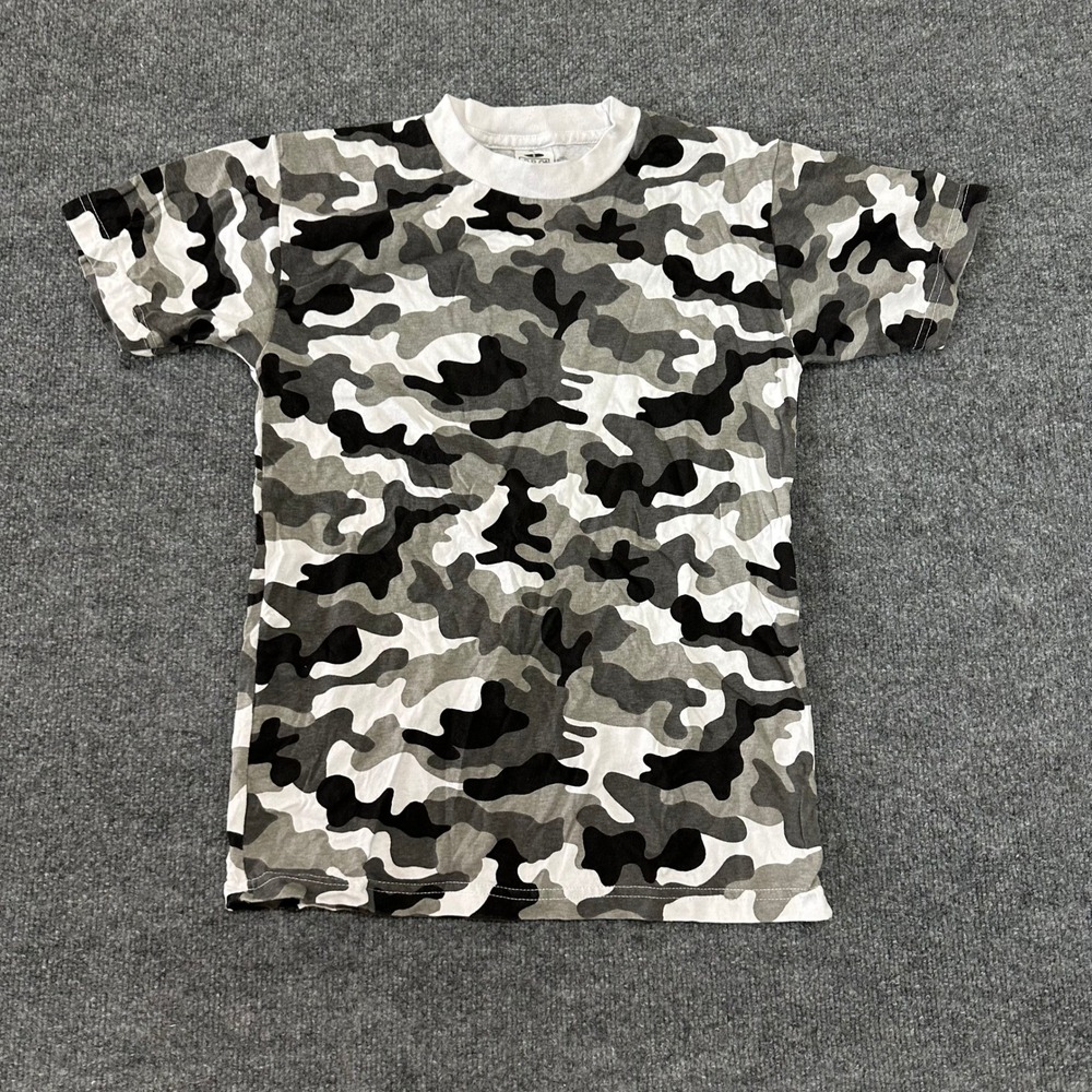 Pro Club T-Shirt Mens Size S Grey Camo Short Sleeve Crewneck Cotton Comfort
